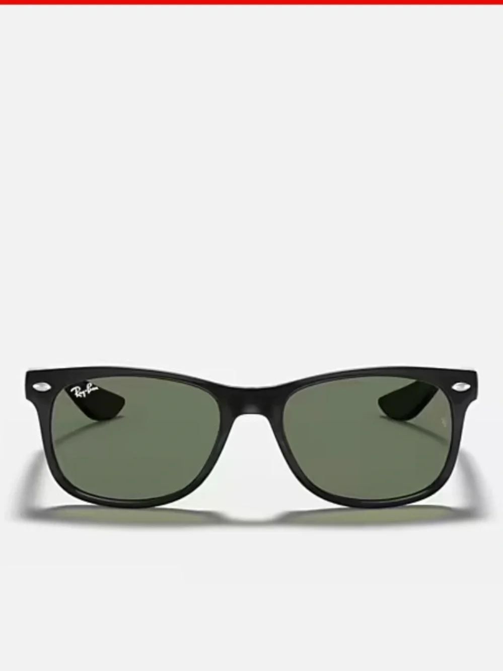 Kids New Wayfarer Ray Bans Black Frame Sunglasses with Dark Green Lenses